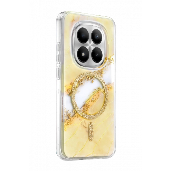 Onegif Xiaomi Redmi Note 15 4G Lotus Simli Magsafe Kapak - Gümüş