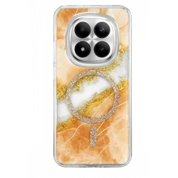 Onegif Xiaomi Redmi Note 15 4G Lotus Simli Magsafe Kapak - Turuncu