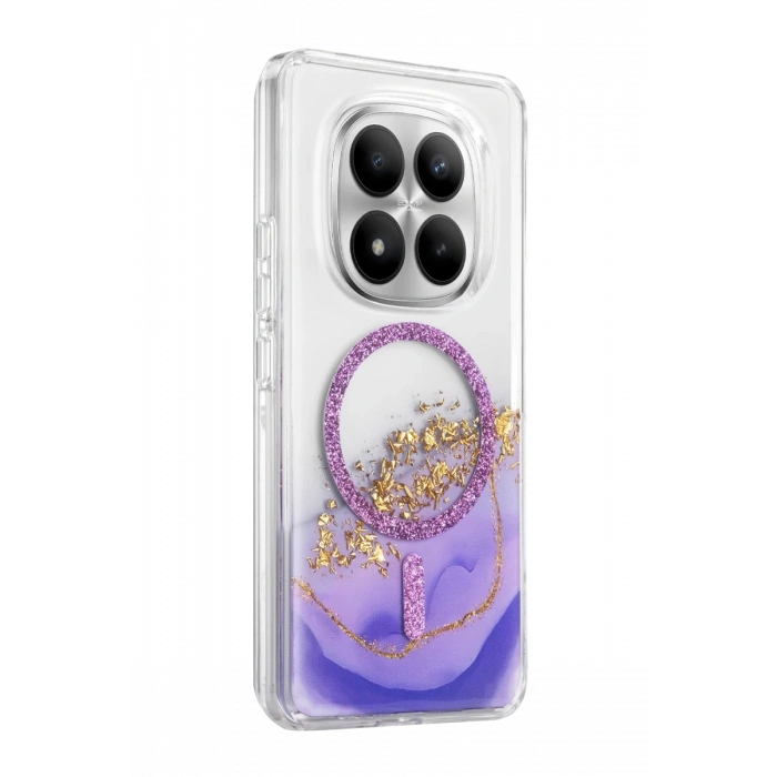 Onegif Xiaomi Redmi Note 15 Pro 4G Lotus Simli Magsafe Kapak - Mor