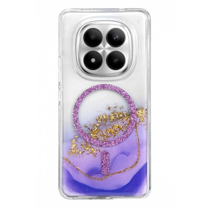 Onegif Xiaomi Redmi Note 15 Pro 4G Lotus Simli Magsafe Kapak - Mor