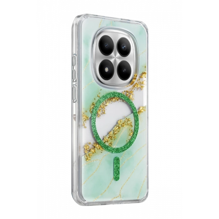 Onegif Xiaomi Redmi Note 15 Pro 4G Lotus Simli Magsafe Kapak - Yeşil