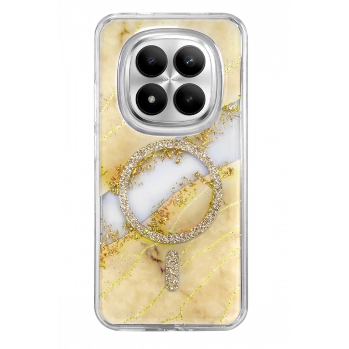 Onegif Xiaomi Redmi Note 15 Pro 5G Lotus Simli Magsafe Kapak - Gümüş