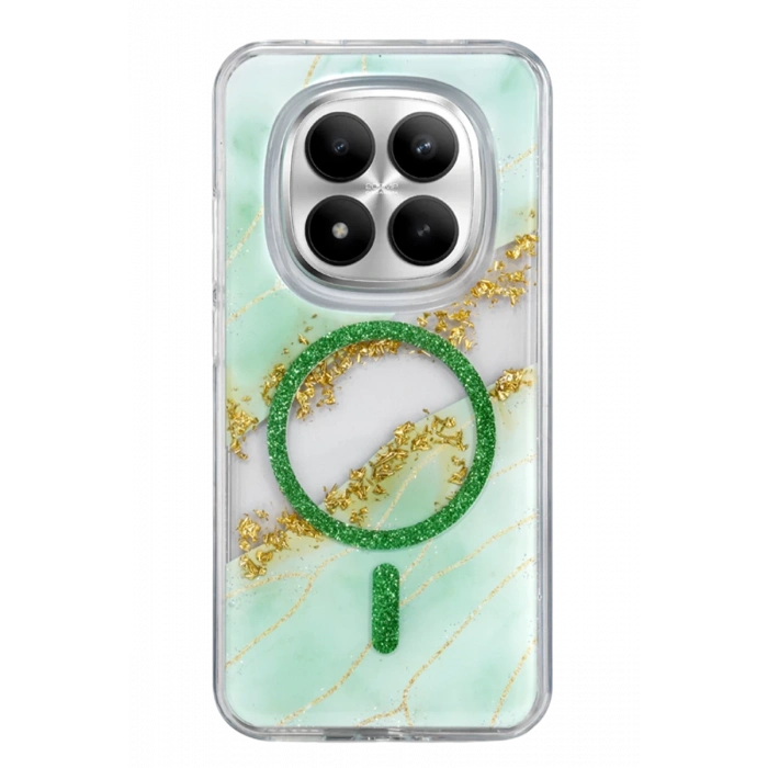 Onegif Xiaomi Redmi Note 15 Pro 5G Lotus Simli Magsafe Kapak - Yeşil