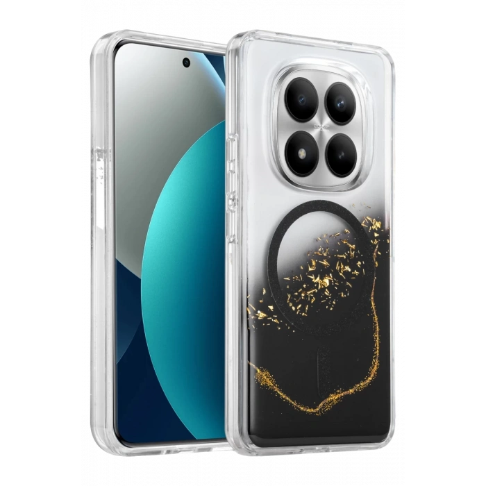Onegif Xiaomi Redmi Note 15 Pro Plus 5G Lotus Simli Magsafe Kapak - Siyah