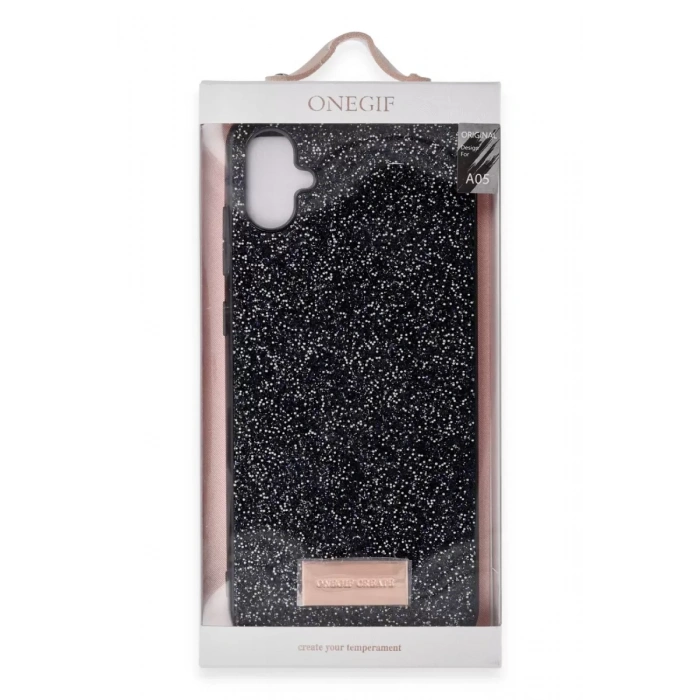 Onegif Samsung Galaxy A05 Uyumlu Bright Simli Kapak - Derin Mor