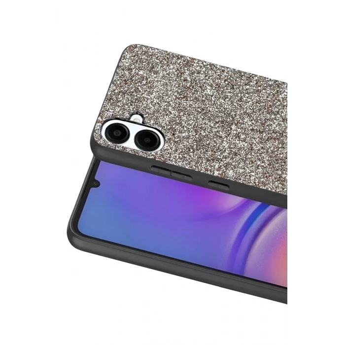 Onegif Samsung Galaxy A07 4G Uyumlu Bright Simli Kapak - Gümüş