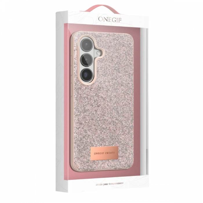 Onegif Samsung Galaxy S26 Plus Bright Simli Kapak - Pembe