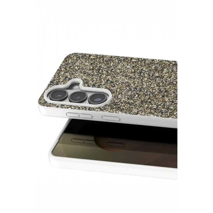 Onegif Samsung Galaxy S26 Plus Uyumlu Bright Simli Kapak - Gold