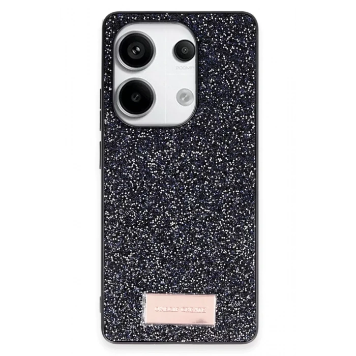 Onegif Xiaomi Redmi Note 13 Pro 4G Uyumlu Bright Simli Kapak - Siyah