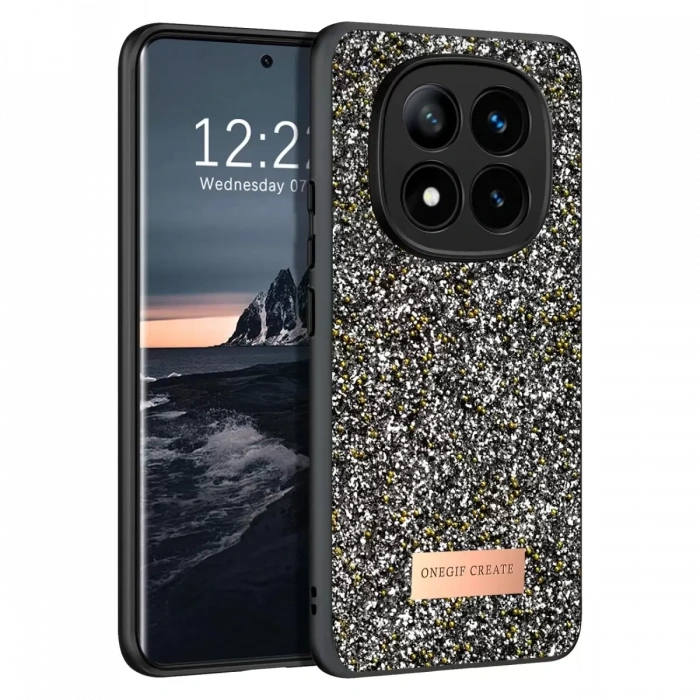 Onegif Xiaomi Redmi Note 14 Pro 4G Uyumlu Bright Simli Kapak - Gümüş