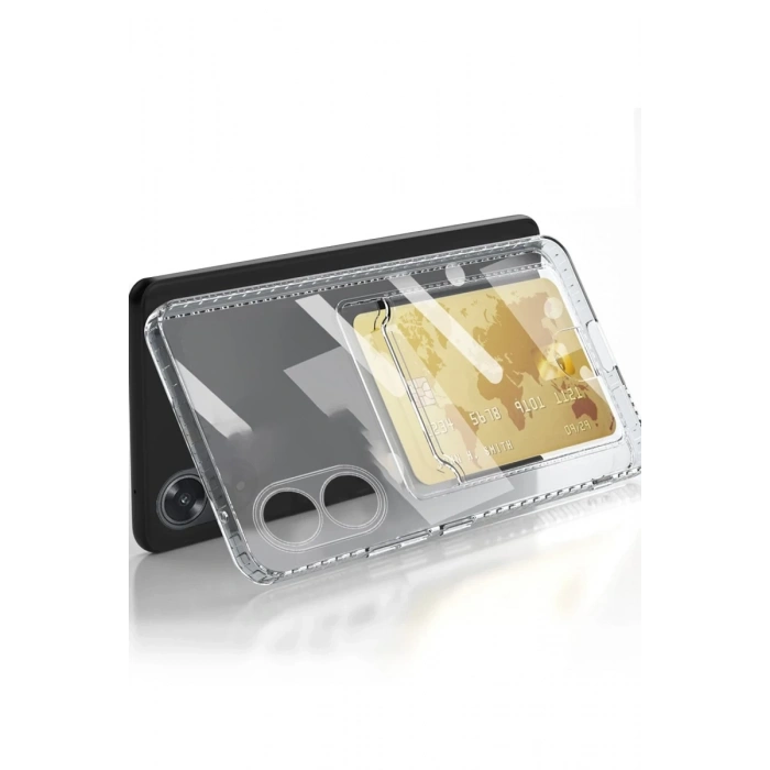 Oppo A38 Uyumlu Kılıf Kart Şeffaf Silikon - Şeffaf
