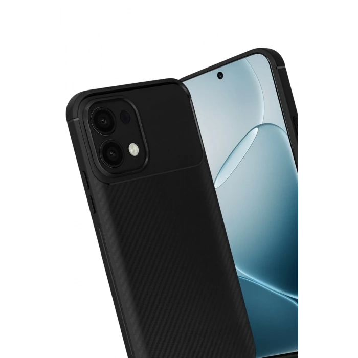 Oppo A6 Pro 4G Uyumlu Auto Focus Karbon Kapak - Siyah