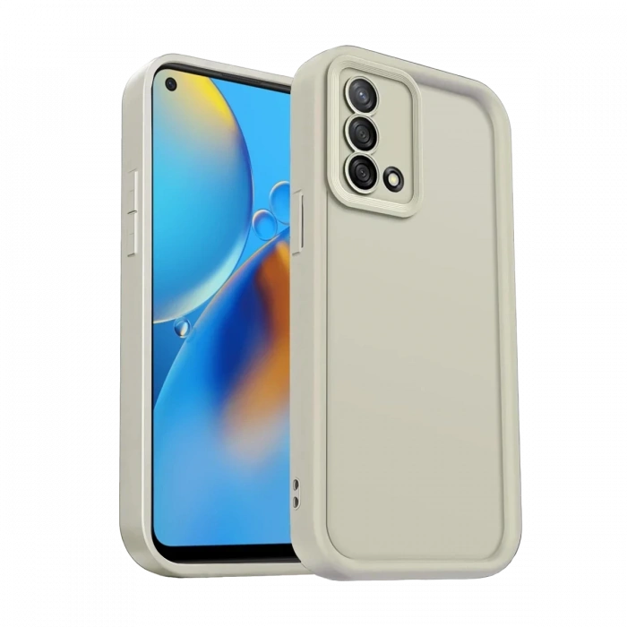 Oppo A74 4G Uyumlu Kılıf Viera Silikon - Krem
