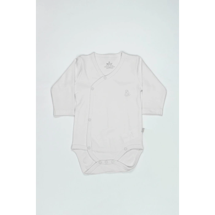 Organik Natural Basic Style Kruvaze Uzun Kol Body BS17102 Beyaz