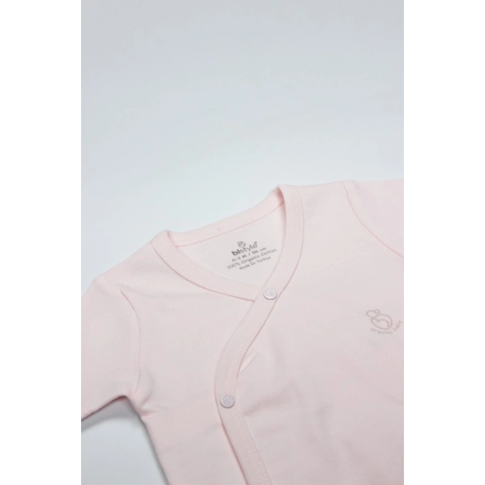 Organik Natural Basic Style Kruvaze Uzun Kol Body BS17102 Pembe