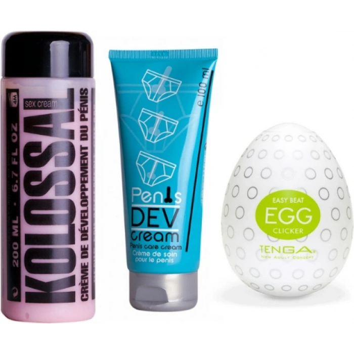 Ozzy Store Egg Clicker Mastürbatör ve Kolossal Krem +  Penis Development Cream