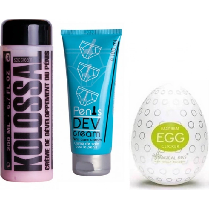 Ozzy Store Egg Clicker Mastürbatör ve Kolossal Krem ve Penis Development Cream