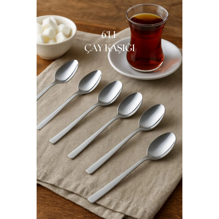 Paslanmaz Çelik 6?lı Çay Kaşığı Seti