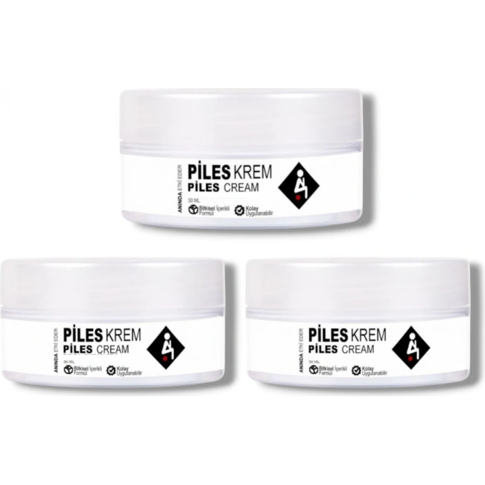 Piles Cream Bitkisel Içerikli Anında Etkili Bakım Kremi 50 ml x 3 Adet