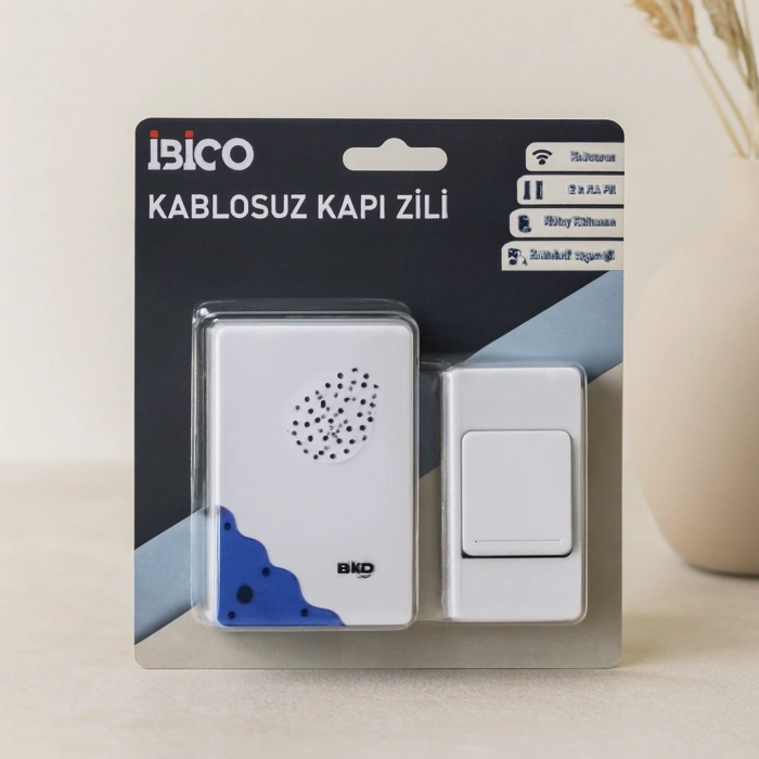 Pilli Kablosuz Kapı Zili - 50m, 16 Melodi