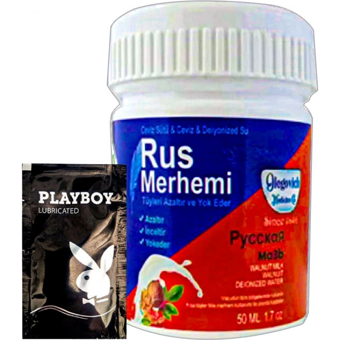 Playboy Blue Rus Merhemi 50 ml Tüylere Krem + Yanında Jel