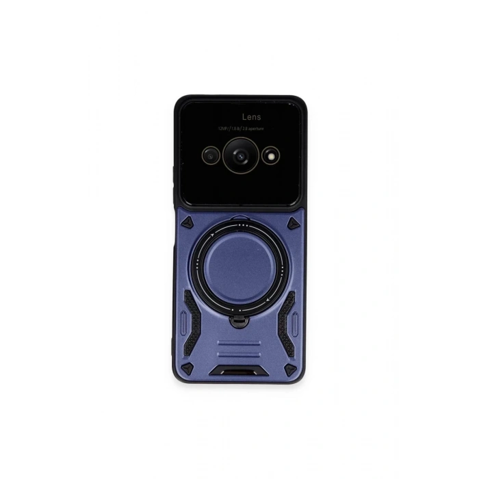 Xiaomi Poco C61 Kılıf Joy Lens Standlı Kapak - Lacivert
