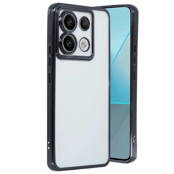 Xiaomi Poco X6 Kılıf Lensli Silikon - Siyah