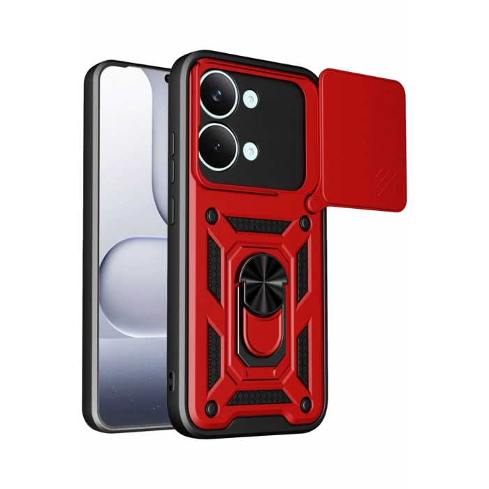 Xiaomi Poco X8 Pro Max Pars Lens Yüzüklü Silikon - Kırmızı