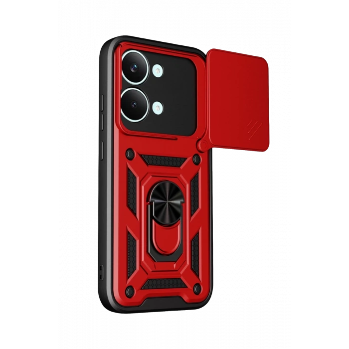 Xiaomi Poco X8 Pro Max Pars Lens Yüzüklü Silikon - Kırmızı