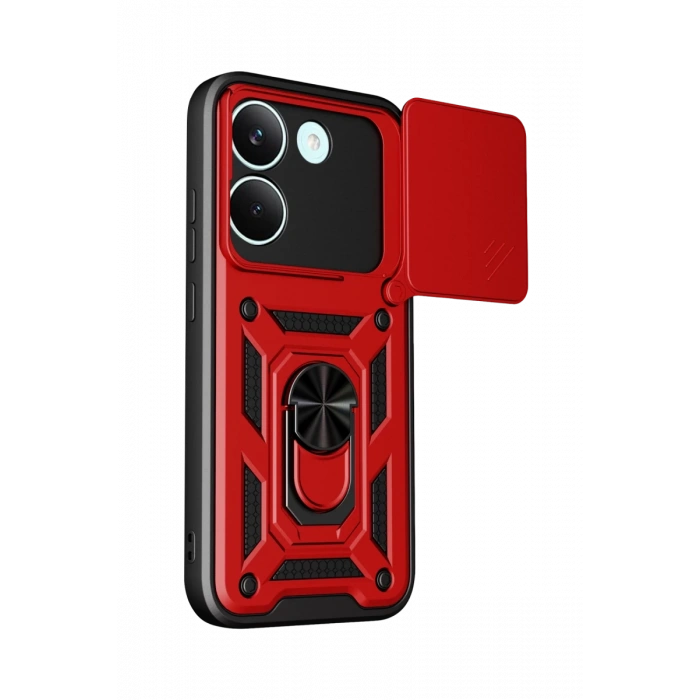 Xiaomi Poco X8 Pro Pars Lens Yüzüklü Silikon - Kırmızı