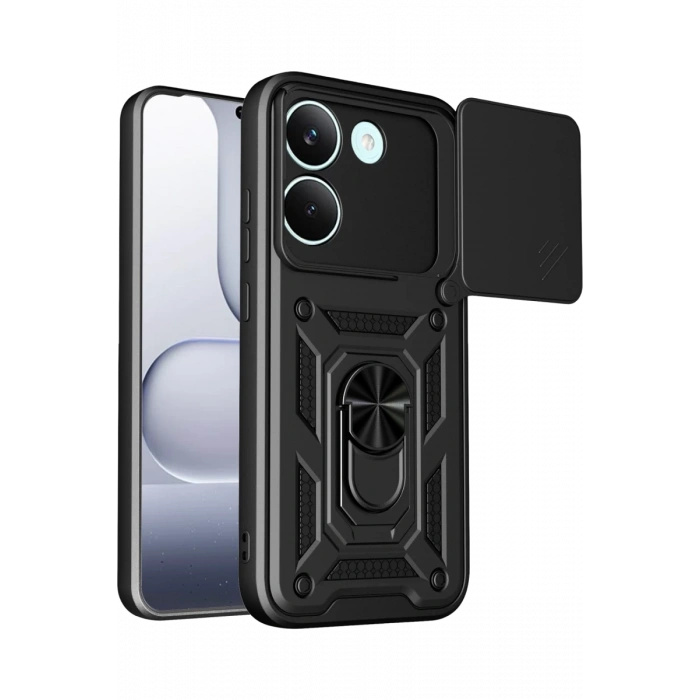 Xiaomi Poco X8 Pro Pars Lens Yüzüklü Silikon - Siyah