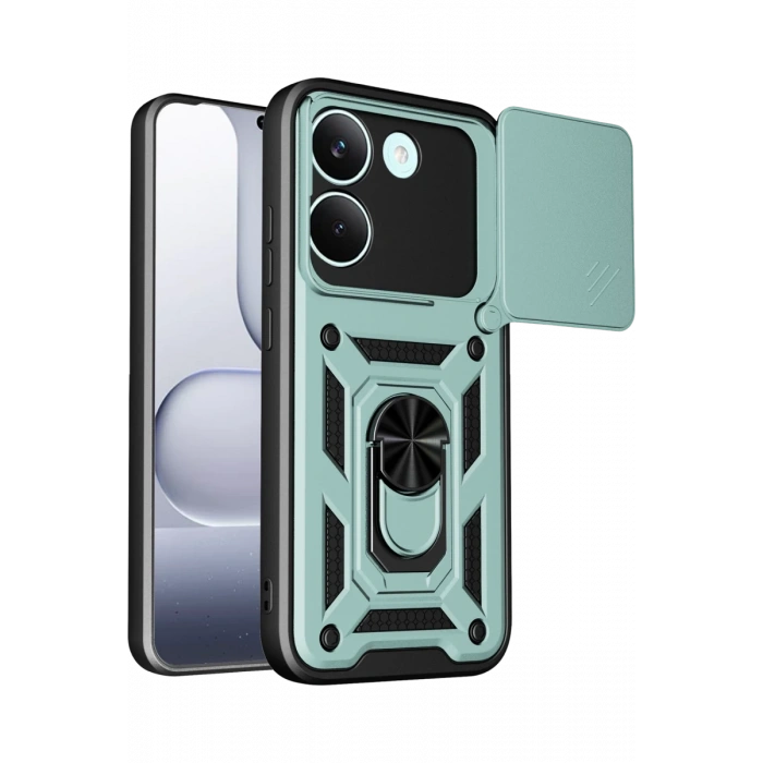 Xiaomi Poco X8 Pro Pars Lens Yüzüklü Silikon - Yeşil