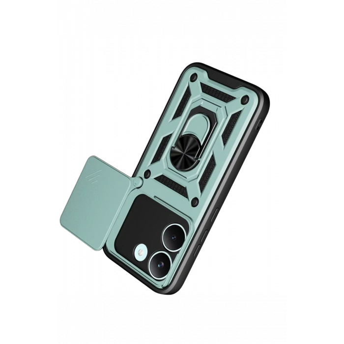 Xiaomi Poco X8 Pro Pars Lens Yüzüklü Silikon - Yeşil