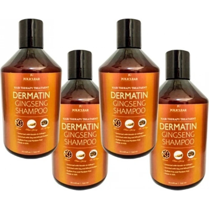 Policlear Dermatin Şampuan 500 ml x 4 Adet + Jel
