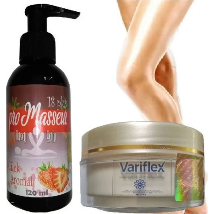 Promasseur Plus Çilek Aromalı Masaj Yağı-Variflex Krem ile