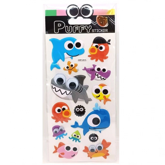 Puffy Stickers Oynar Gözlü Şaşkın Balıklar
