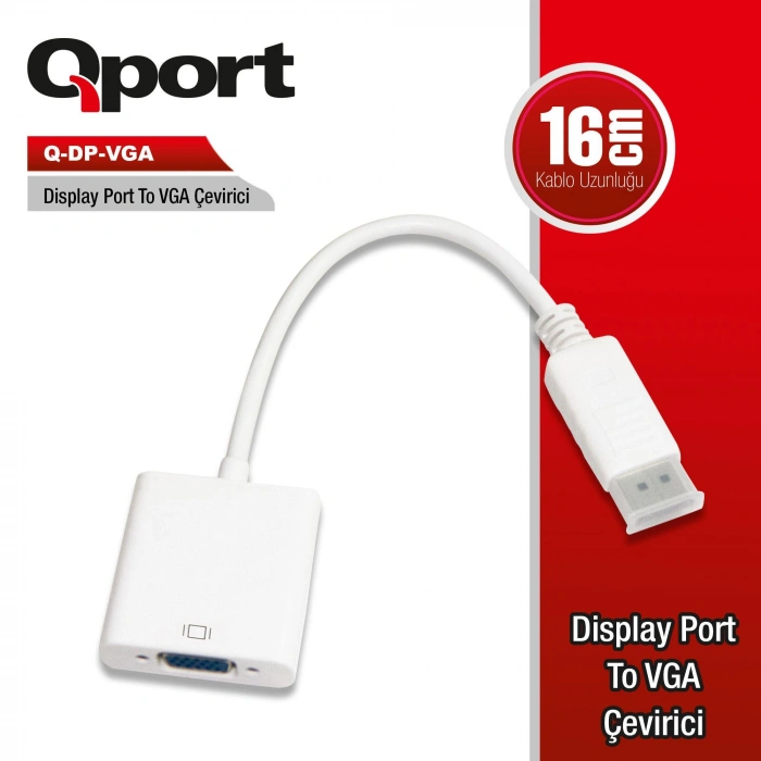 Q-DP-VGA DV DISPLAY PORT TO VGA DÖNÜŞTÜRÜCÜ