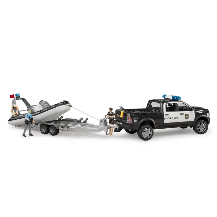 Ram 2500 Polis Aracı,Römork,Zodyak, 2 Figür Ve Aksesuarlar