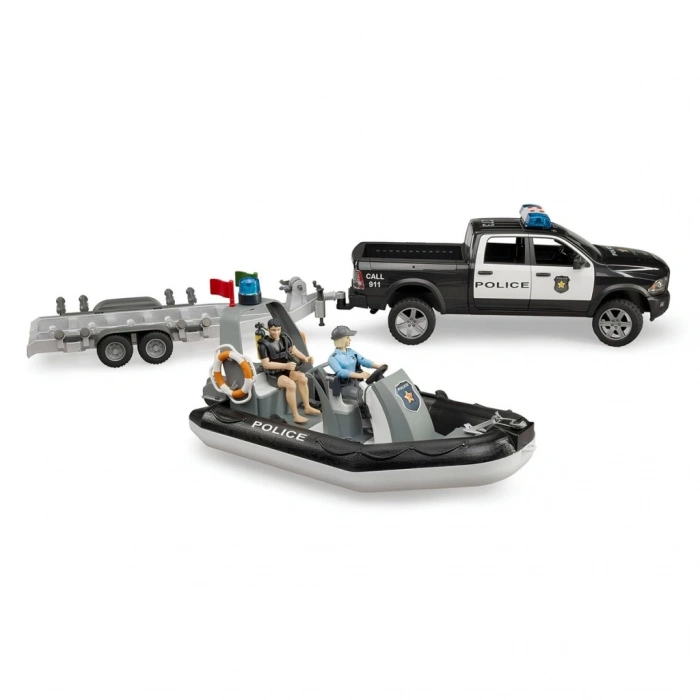 Ram 2500 Polis Aracı,Römork,Zodyak, 2 Figür Ve Aksesuarlar