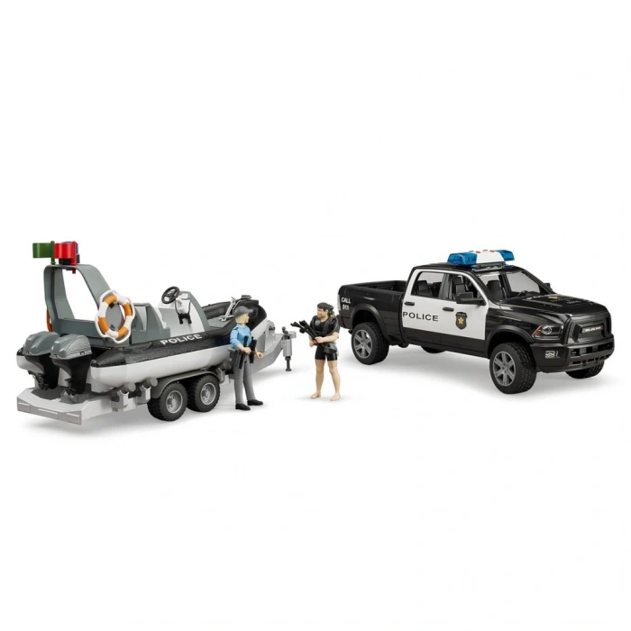 Ram 2500 Polis Aracı,Römork,Zodyak, 2 Figür Ve Aksesuarlar