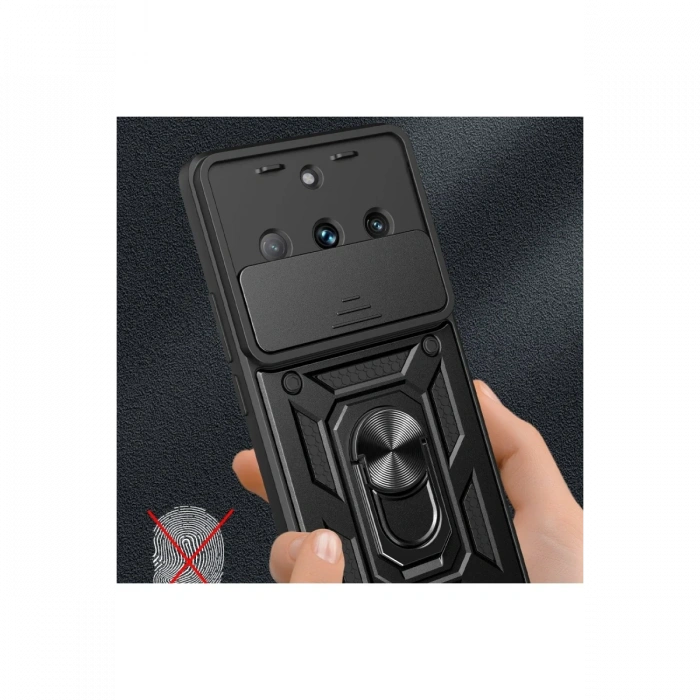 Realme 11 Pro Kılıf Pars Lens Yüzüklü Silikon - Gümüş