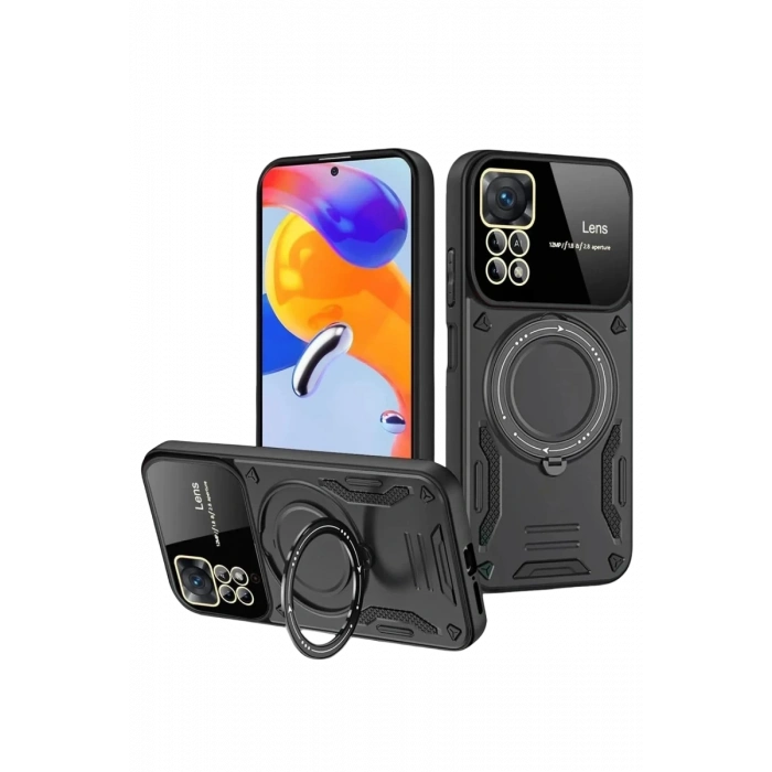 Realme 11 Pro Plus Joy Lens Standlı Kapak - Siyah