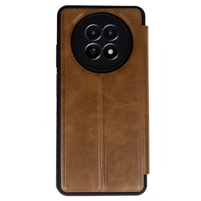 Realme 12 5G Uyumlu Kılıf Flip Cover - Taba
