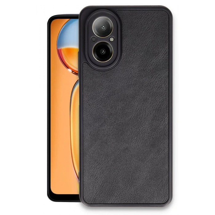 Realme 12 Lite Kılıf Aras Deri Kapak - Siyah