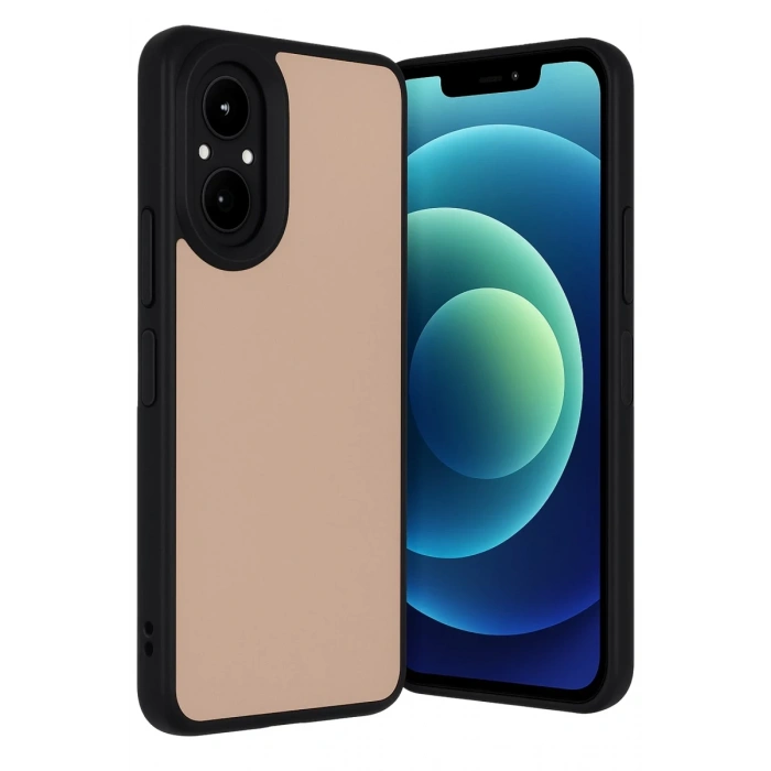 Realme 12 Lite Uyumlu Kılıf Aras Deri Kapak - Pudra
