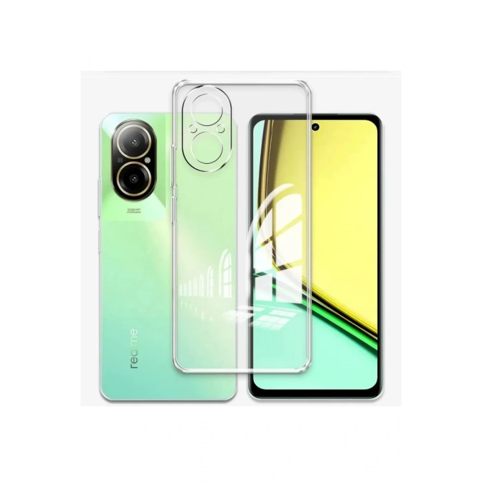 Realme 12 Lite Uyumlu Kılıf Lüx Şeffaf Silikon