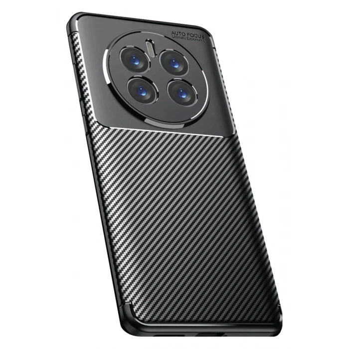 Realme 12 Pro Plus Kılıf Auto Focus Karbon Kapak - Siyah