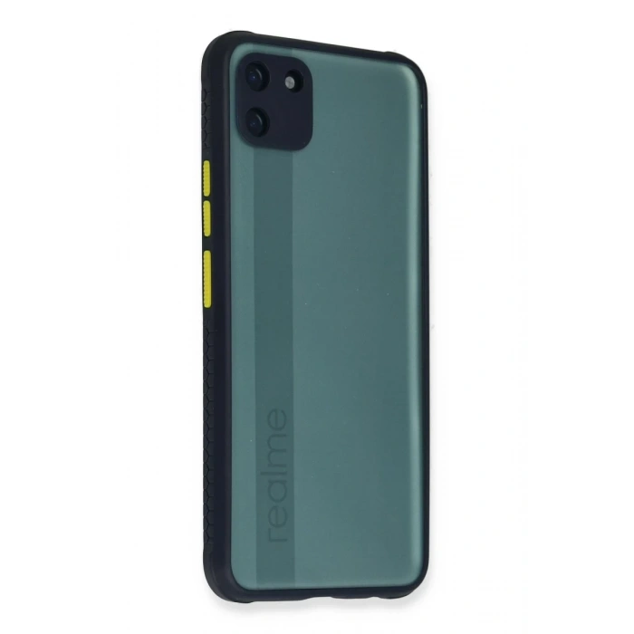 Realme C11 Kılıf Miami Şeffaf Silikon - Lacivert