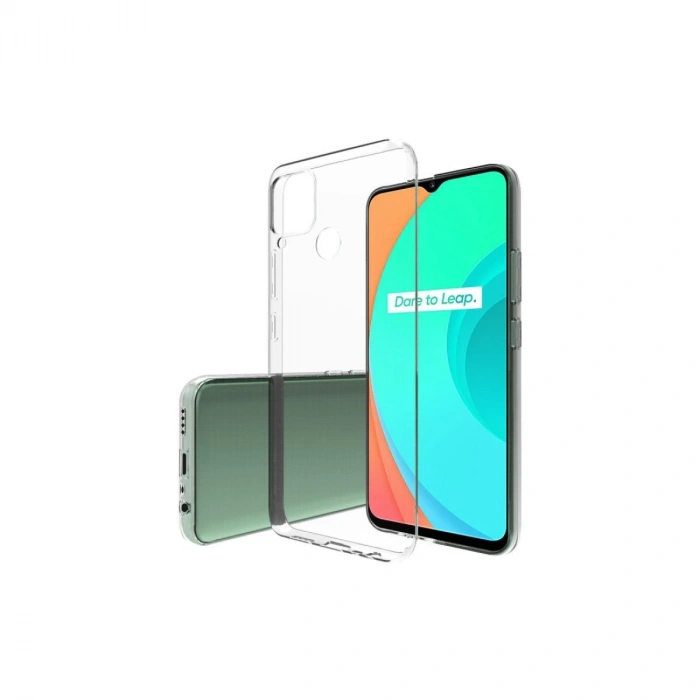 Realme C15 Uyumlu Kılıf Lüx Şeffaf Silikon