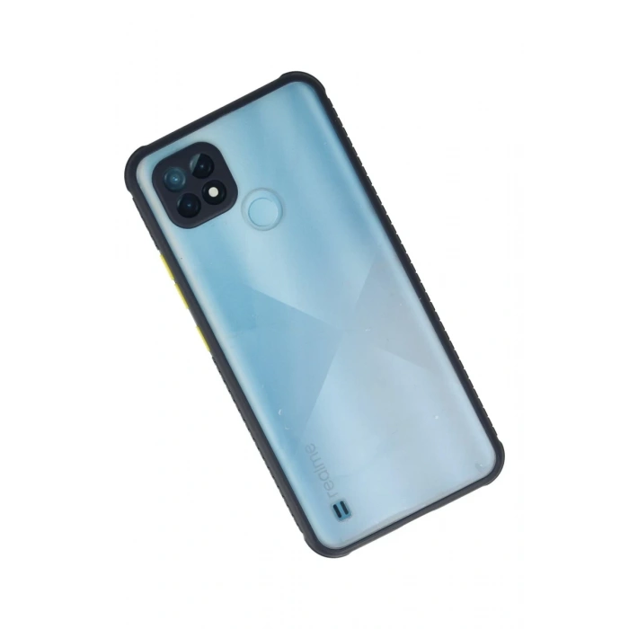 Realme C21 Uyumlu Kılıf Miami Şeffaf Silikon - Lacivert